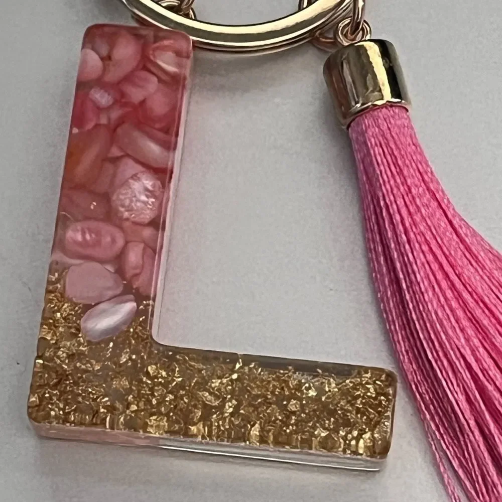 Initial Letter Keychains with Tassel, Charms for Key Purse Handbags Backpacks